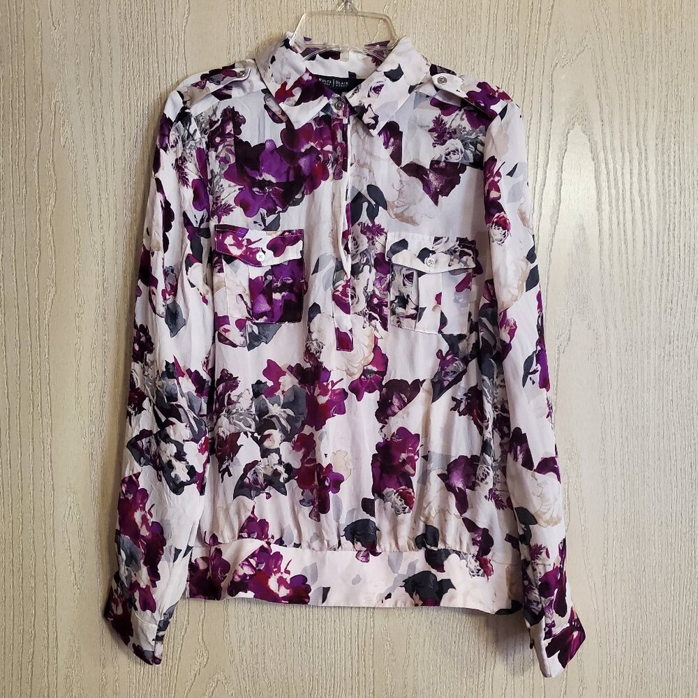 White House Black Market Sheer Silk Blouse